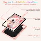 For iPad Pro 11 2024 Cat Holder Silicone Hybrid PC Tablet Case with Strap(Rose Pink) - 3