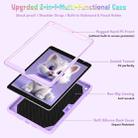 For iPad 10.2 2021 / 2020 / 2019 Cat Holder Silicone Hybrid PC Tablet Case with Strap(Purple) - 3