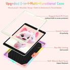 For iPad 10.2 2021 / 2020 / 2019 Cat Holder Silicone Hybrid PC Tablet Case with Strap(Colorful Rose Gold) - 3