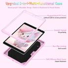 For iPad 10.2 2021 / 2020 / 2019 Cat Holder Silicone Hybrid PC Tablet Case with Strap(Cherry Blossom Pink) - 3