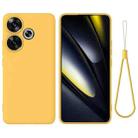 For Xiaomi Poco F6 Solid Color Liquid Silicone Dropproof Full Coverage Phone Case(Yellow) - 1
