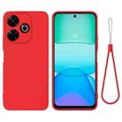 For Xiaomi Poco M6 4G Solid Color Liquid Silicone Dropproof Full Coverage Phone Case(Red) - 1