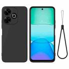 For Xiaomi Poco M6 4G Solid Color Liquid Silicone Dropproof Full Coverage Phone Case(Black) - 1