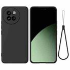 For Xiaomi 14 Civi / Civi 4 Pro Solid Color Liquid Silicone Dropproof Full Coverage Phone Case(Black) - 1