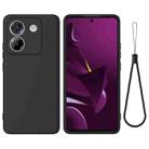 For Xiaomi Poco M7 Pro 5G Solid Color Liquid Silicone Dropproof Full Coverage Phone Case(Black) - 1