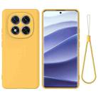 For Xiaomi Poco X7 Solid Color Liquid Silicone Dropproof Full Coverage Phone Case(Yellow) - 1