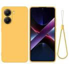 For Xiaomi Poco X7 Pro Solid Color Liquid Silicone Dropproof Full Coverage Phone Case(Yellow) - 1
