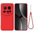 For Xiaomi 15 Ultra Solid Color Liquid Silicone Dropproof Full Coverage Phone Case(Red) - 1