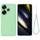 For Redmi Turbo 3 Solid Color Liquid Silicone Dropproof Full Coverage Phone Case(Green) - 1