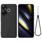 For Redmi Turbo 3 Solid Color Liquid Silicone Dropproof Full Coverage Phone Case(Black) - 1