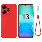 For Redmi 13 4G / 5G / Note 13R 5G Solid Color Liquid Silicone Dropproof Full Coverage Phone Case(Red) - 1