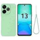 For Redmi 13 4G / 5G / Note 13R 5G Solid Color Liquid Silicone Dropproof Full Coverage Phone Case(Green) - 1