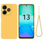 For Redmi 13 4G / 5G / Note 13R 5G Solid Color Liquid Silicone Dropproof Full Coverage Phone Case(Yellow) - 1