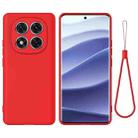 For Redmi Note 14 Pro+ 5G Solid Color Liquid Silicone Dropproof Full Coverage Phone Case(Red) - 1
