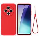 For Redmi A3 Pro Solid Color Liquid Silicone Dropproof Full Coverage Phone Case(Red) - 1