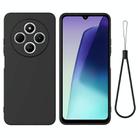 For Redmi A3 Pro Solid Color Liquid Silicone Dropproof Full Coverage Phone Case(Black) - 1