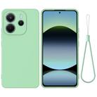 For Redmi Note 14 4G 163.25mm Solid Color Liquid Silicone Dropproof Full Coverage Phone Case(Green) - 1