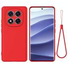For Redmi Note 14 Pro 4G Solid Color Liquid Silicone Dropproof Full Coverage Phone Case(Red) - 1