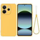 For Redmi Note 14 4G 164.84mm Solid Color Liquid Silicone Dropproof Full Coverage Phone Case(Yellow) - 1