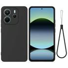 For Redmi Note 14 4G 164.84mm Solid Color Liquid Silicone Dropproof Full Coverage Phone Case(Black) - 1