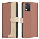 For Motorola Moto E13 4G Color Matching RFID Anti-theft Leather Phone Case(Brown) - 1