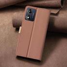 For Motorola Moto E13 4G Color Matching RFID Anti-theft Leather Phone Case(Brown) - 3