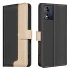 For Motorola Moto E13 4G Color Matching RFID Anti-theft Leather Phone Case(Black) - 1