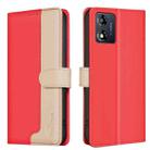 For Motorola Moto E13 4G Color Matching RFID Anti-theft Leather Phone Case(Red) - 1