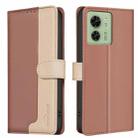 For Motorola Edge 40 5G Color Matching RFID Anti-theft Leather Phone Case(Brown) - 1