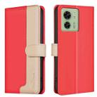 For Motorola Edge 40 5G Color Matching RFID Anti-theft Leather Phone Case(Red) - 1