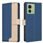 For Motorola Edge 40 5G Color Matching RFID Anti-theft Leather Phone Case(Blue) - 1