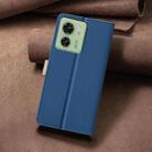 For Motorola Edge 40 5G Color Matching RFID Anti-theft Leather Phone Case(Blue) - 3