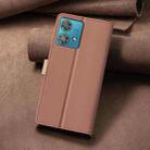 For Motorola Edge 40 Neo Color Matching RFID Anti-theft Leather Phone Case(Brown) - 3