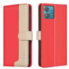 For Motorola Edge 40 Neo Color Matching RFID Anti-theft Leather Phone Case(Red) - 1