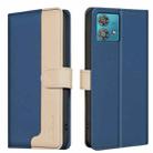 For Motorola Edge 40 Neo Color Matching RFID Anti-theft Leather Phone Case(Blue) - 1