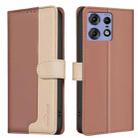 For Motorola Edge 50 Pro 5G Color Matching RFID Anti-theft Leather Phone Case(Brown) - 1