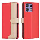 For Motorola Edge 50 Pro 5G Color Matching RFID Anti-theft Leather Phone Case(Red) - 1