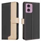 For Motorola Moto G04 / G24 / E14 Color Matching RFID Anti-theft Leather Phone Case(Black) - 1