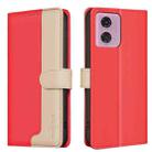 For Motorola Moto G04 / G24 / E14 Color Matching RFID Anti-theft Leather Phone Case(Red) - 1