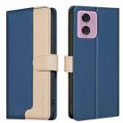 For Motorola Moto G04 / G24 / E14 Color Matching RFID Anti-theft Leather Phone Case(Blue) - 1