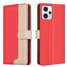 For Motorola Moto G13 4G / G23 4G / G53 5G Color Matching RFID Anti-theft Leather Phone Case(Red) - 1