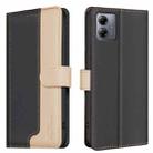 For Motorola Moto G14 4G Color Matching RFID Anti-theft Leather Phone Case(Black) - 1