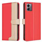 For Motorola Moto G14 4G Color Matching RFID Anti-theft Leather Phone Case(Red) - 1