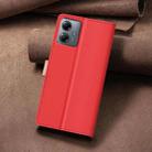 For Motorola Moto G14 4G Color Matching RFID Anti-theft Leather Phone Case(Red) - 3