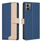 For Motorola Moto G14 4G Color Matching RFID Anti-theft Leather Phone Case(Blue) - 1