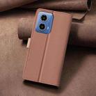 For Motorola Moto G34 5G Color Matching RFID Anti-theft Leather Phone Case(Brown) - 3