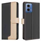 For Motorola Moto G34 5G Color Matching RFID Anti-theft Leather Phone Case(Black) - 1