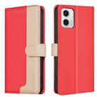 For Motorola Moto G73 5G Color Matching RFID Anti-theft Leather Phone Case(Red) - 1