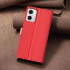 For Motorola Moto G73 5G Color Matching RFID Anti-theft Leather Phone Case(Red) - 3