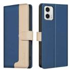 For Motorola Moto G73 5G Color Matching RFID Anti-theft Leather Phone Case(Blue) - 1